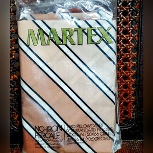 Martex Ombre Diagonal Stripes NOS Standard Pillowcase Pair